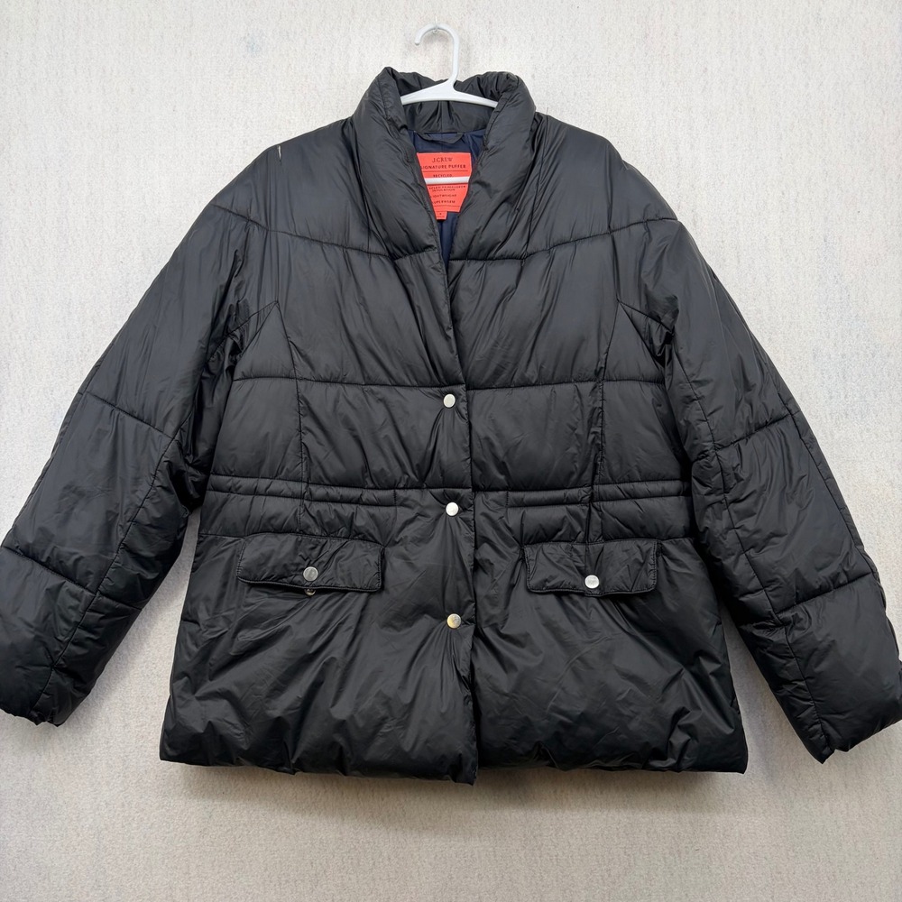 J.Crew Signature Puffer Jacket Black Primaloft Water Repellent Size S Small